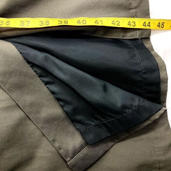 Towne London Fog OverCoat Trench Lined Double Breast Khaki Green 38 40 S - Picture 11 of 14